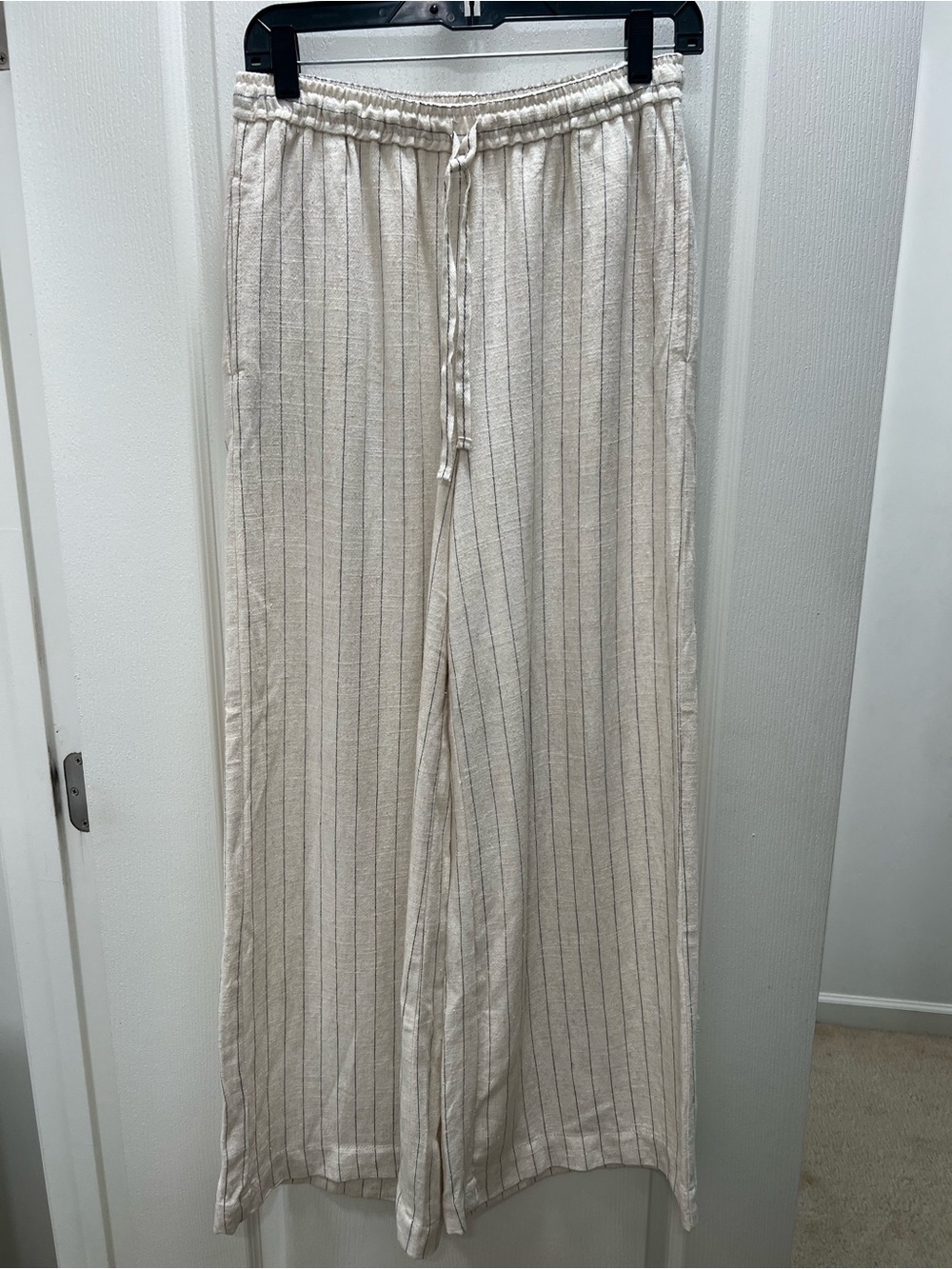 MAX STUDIO Stripe Linen Blend
Wide Leg Pants